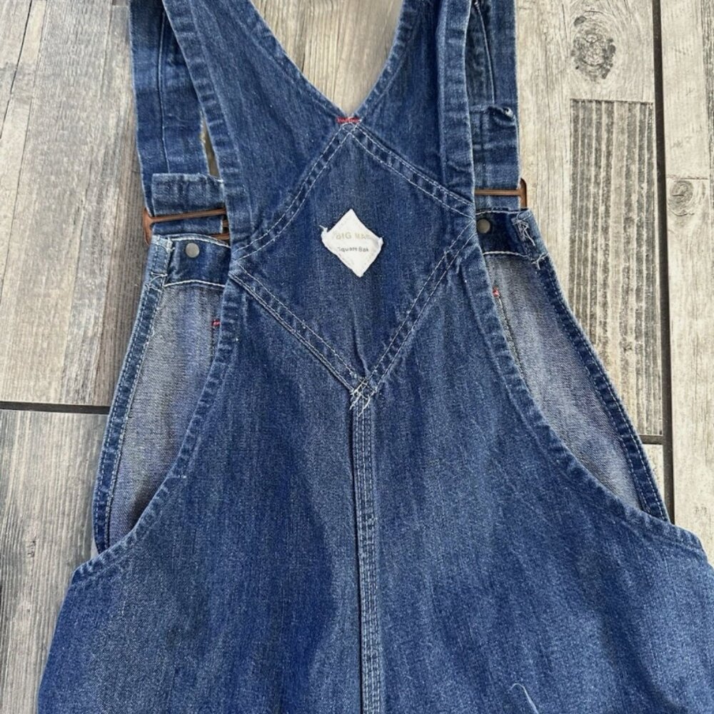 28x28 Vintage Big Mac Square Bak Denim Bib Overalls Workwear 100% Cotton - Picture 4 of 7